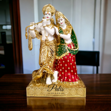 Load image into Gallery viewer, BIG PEACOCK RK 632 RADHA KRISHNA GOLD PLATED STATUE FOR HOME DECOR