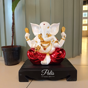 PLAIN LORD GANESHA 422 STATUE ON WOODEN BASE
