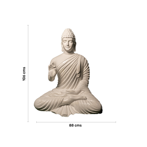 42 inch Crystal White Buddha statue